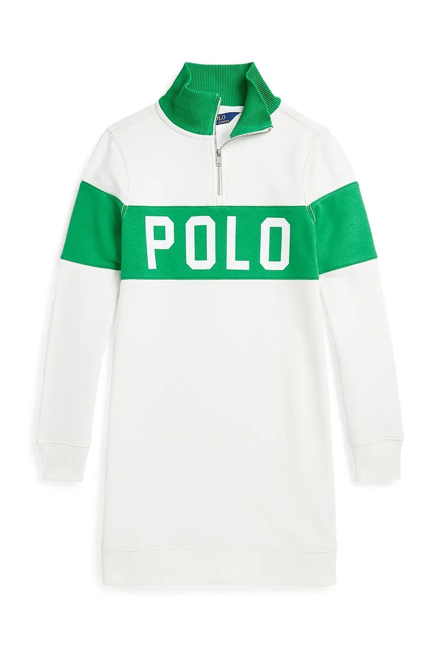 

Детска рокля Polo Ralph Lauren в бяло къса със стандартна кройка 313957365002, Бял