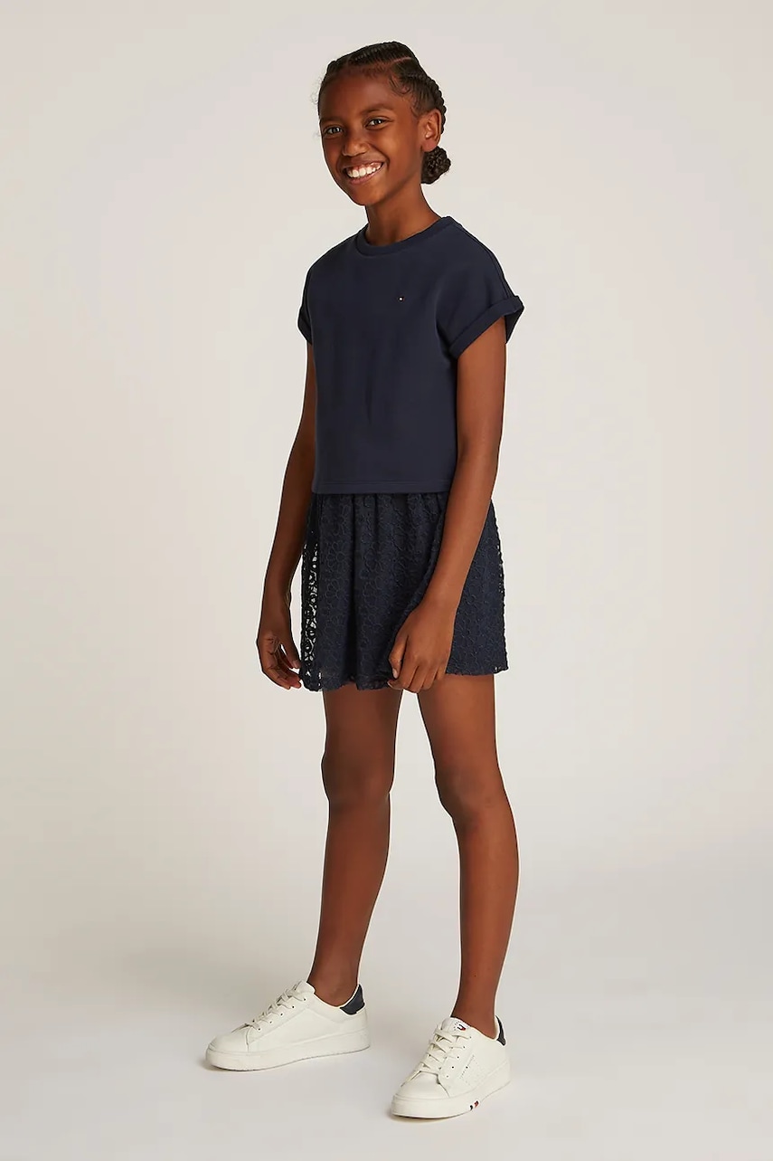 Dívčí šaty Tommy Hilfiger tmavomodrá barva, mini, KG0KG08333