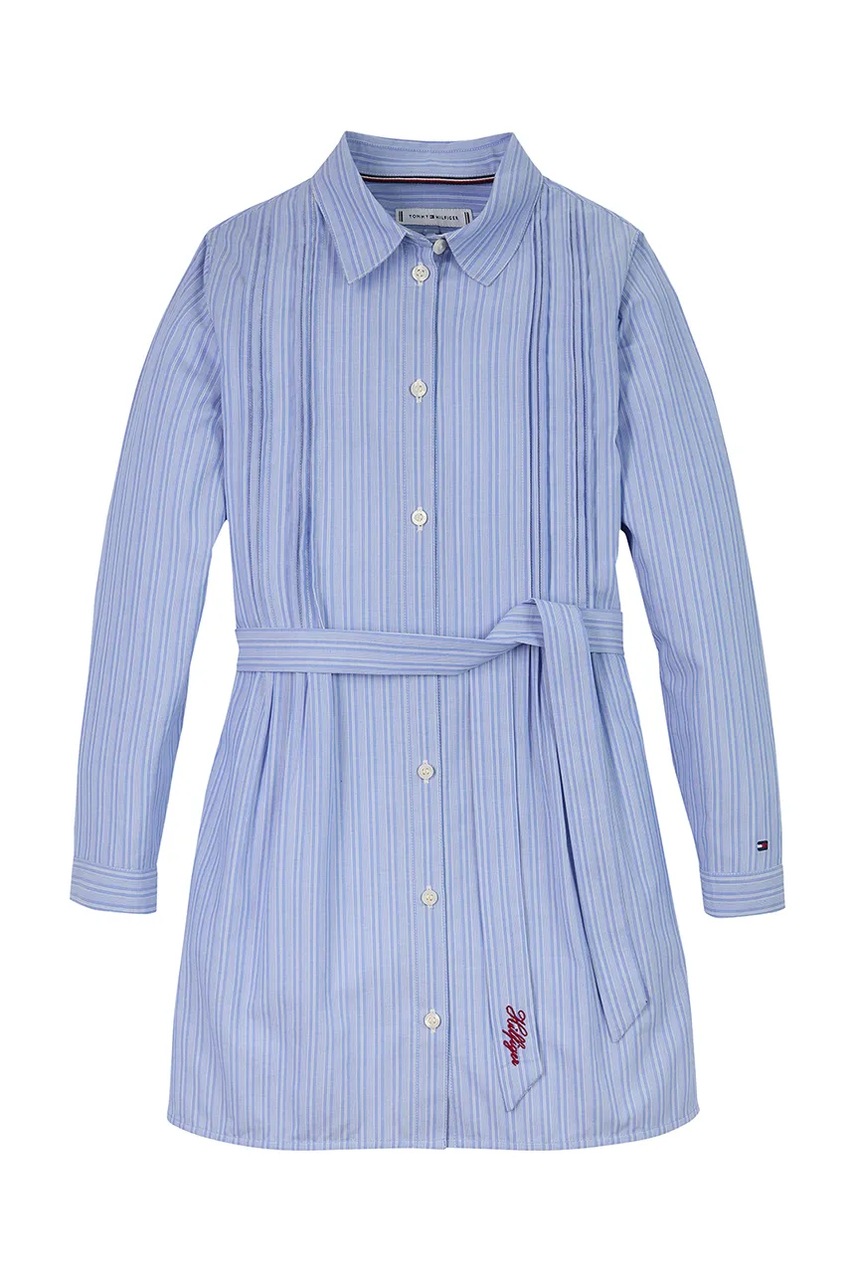 Хлопковое детское платье Tommy Hilfiger mini прямое KG0KG08335 Хлопковое детское платье Tommy Hilfiger mini прямое KG0KG08335
