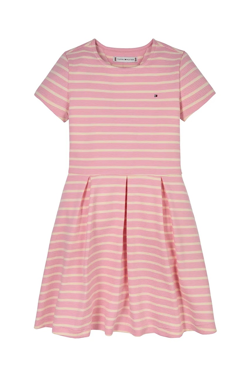 Детское платье Tommy Hilfiger цвет розовый mini расклешённое KG0KG08339