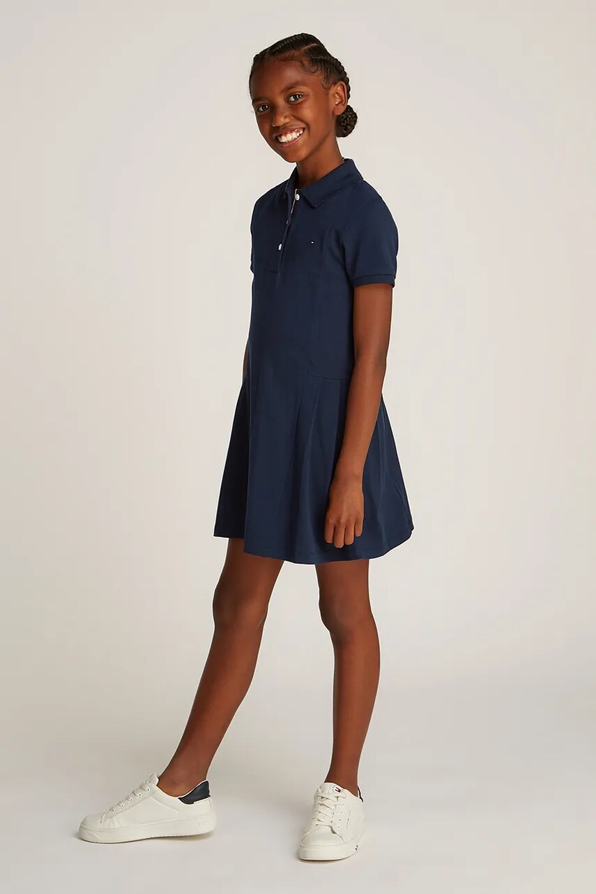 Levně Dívčí šaty Tommy Hilfiger tmavomodrá barva, mini, KG0KG08342