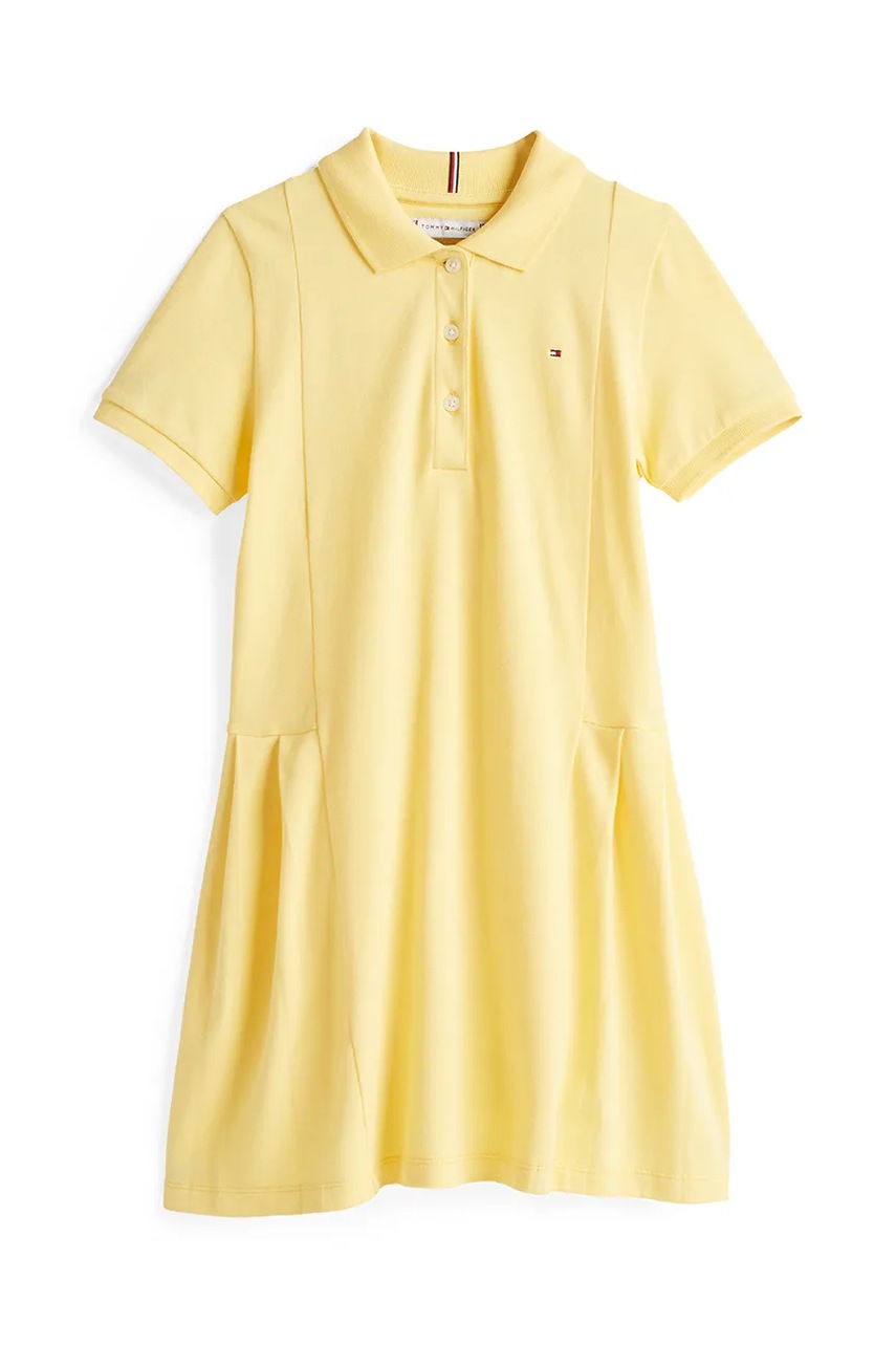 Детское платье Tommy Hilfiger цвет жёлтый midi расклешённое KG0KG08342