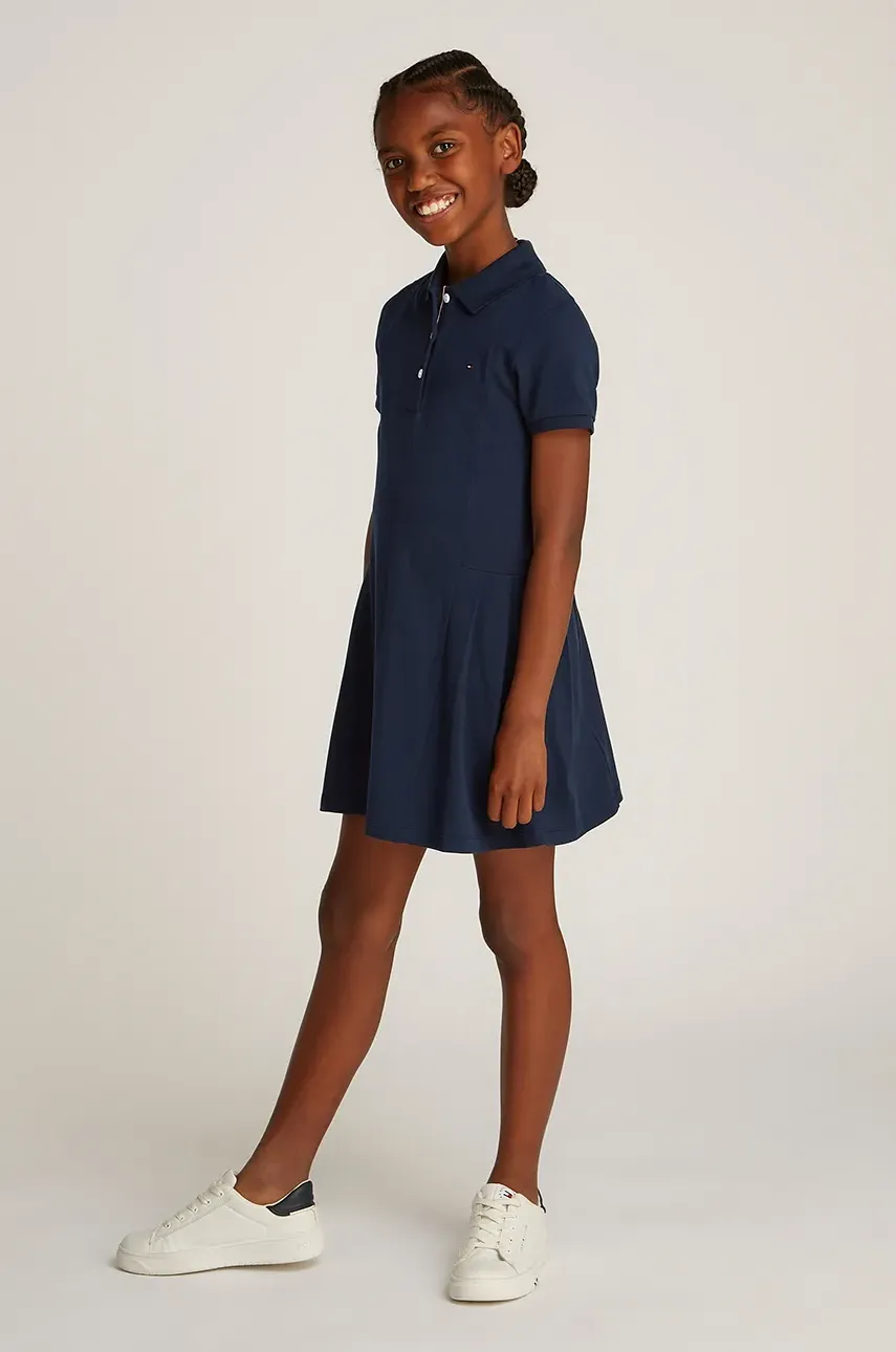 Levně Dívčí šaty Tommy Hilfiger tmavomodrá barva, midi, KG0KG08342