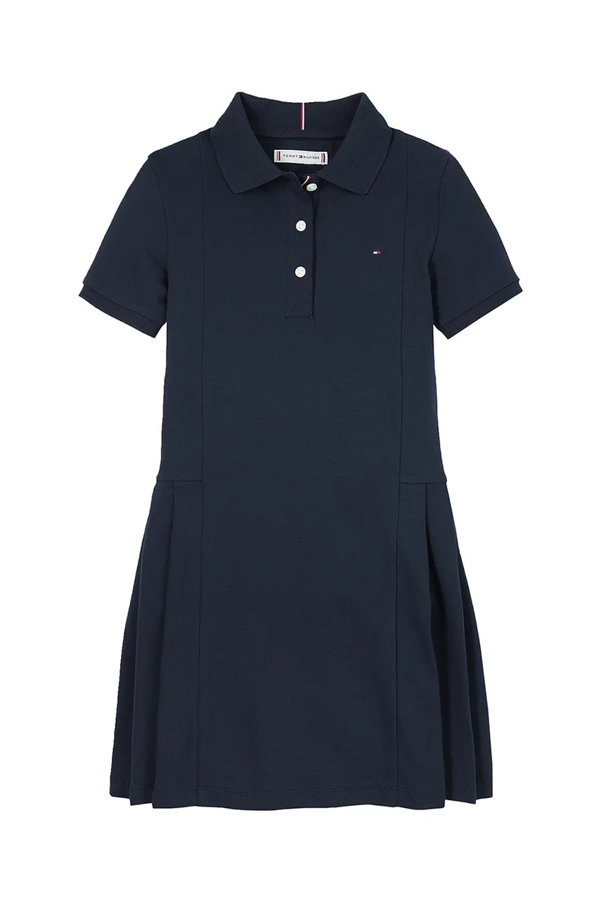 Детское платье Tommy Hilfiger цвет синий midi расклешённое KG0KG08342