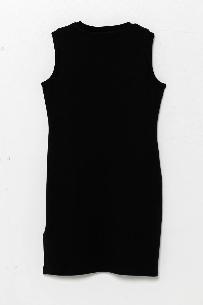 Хлопковое детское платье Guess цвет чёрный midi облегающее J4RK38 KA6W4