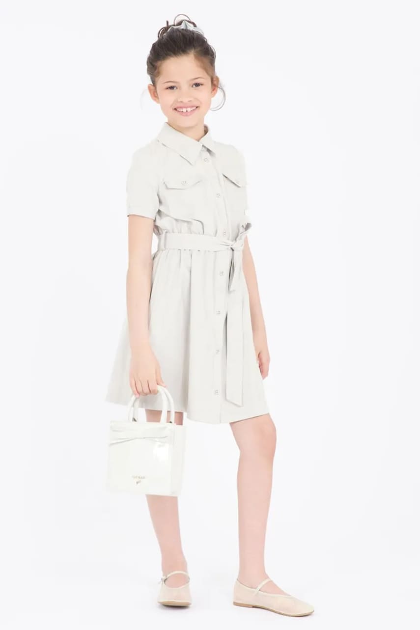 Levně Dívčí šaty Guess béžová barva, mini, J5RK17 WH2K0