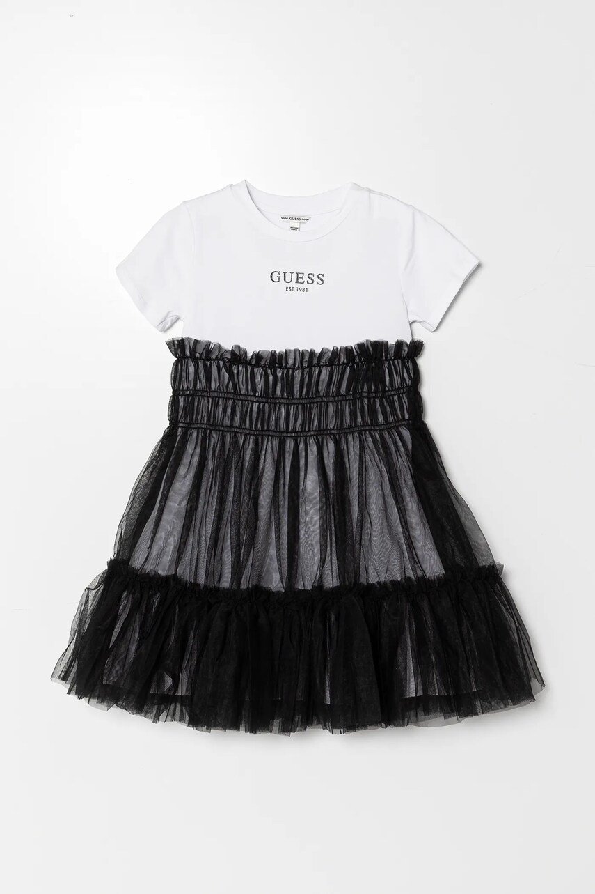 Levně Dívčí šaty Guess černá barva, midi, J5RK18 K6YW0