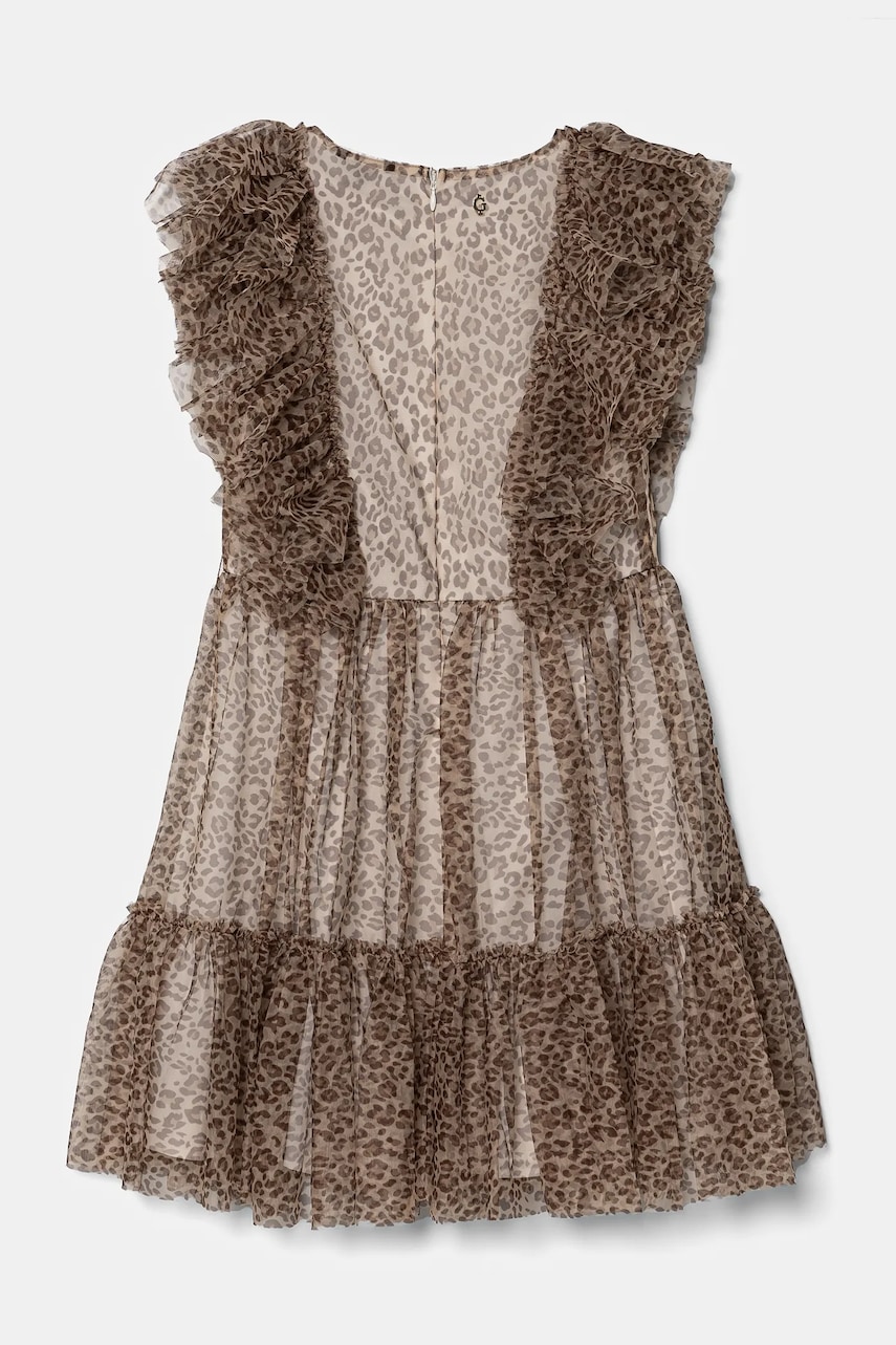 Детское платье Guess цвет коричневый mini расклешённое J5RK25 KAZO0 Детское платье Guess цвет коричневый mini расклешённое J5RK25 KAZO0