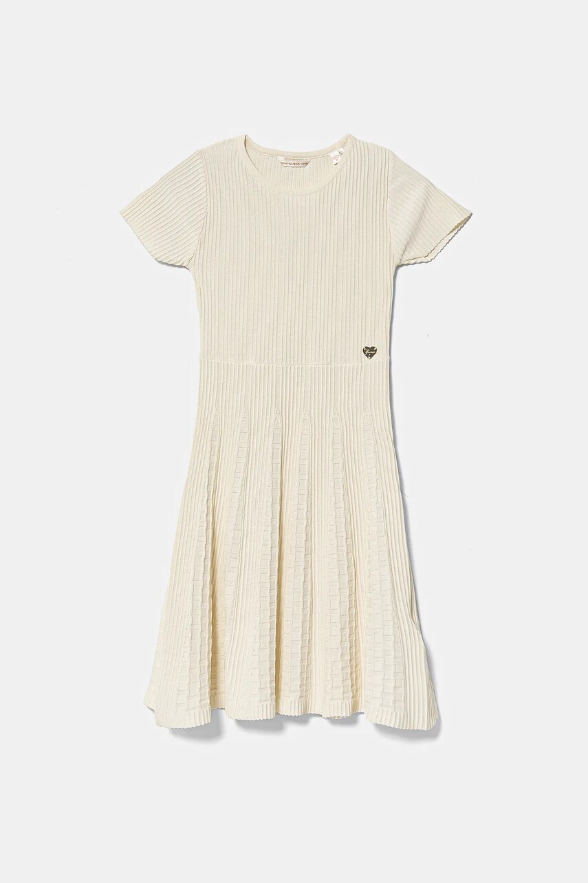 Levně Dívčí šaty Guess béžová barva, midi, J5RK40 Z3M80