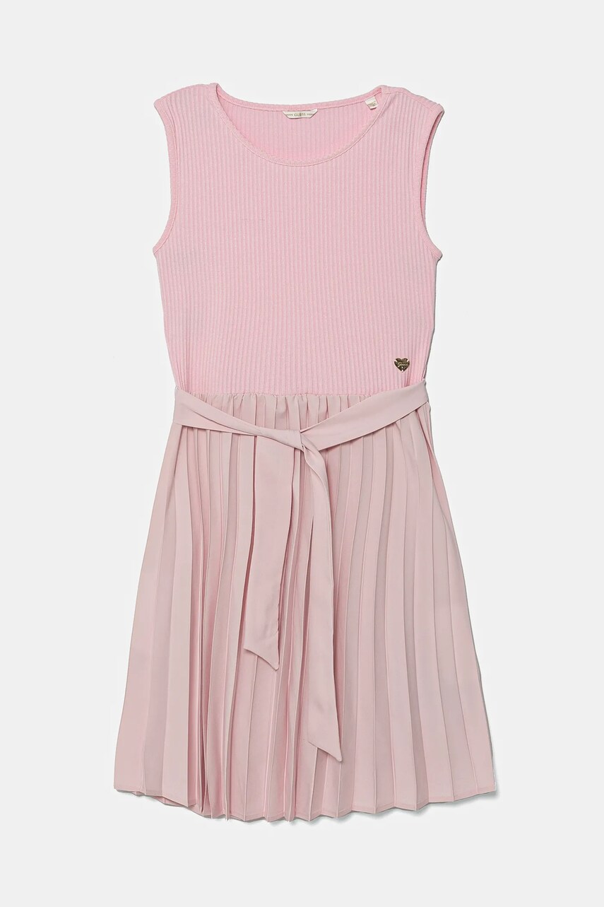 Levně Dívčí šaty Guess růžová barva, mini, J5RK41 RC1S0