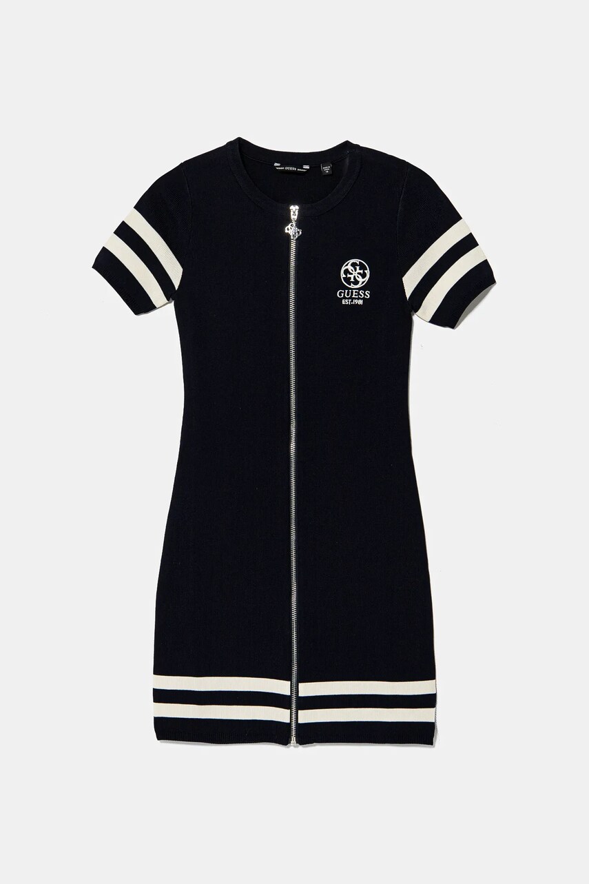 Levně Dívčí šaty Guess tmavomodrá barva, mini, J5RK49 ZZ04U