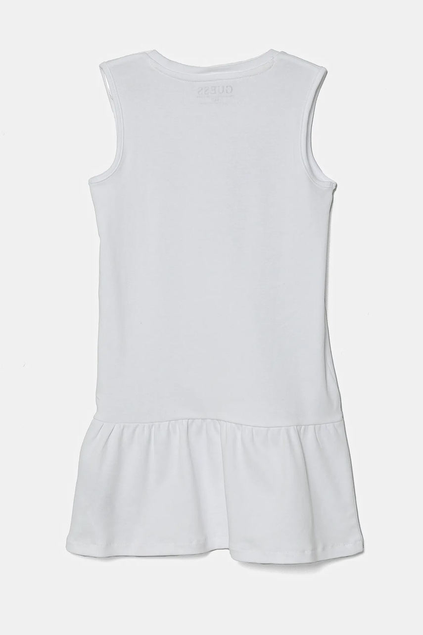 Хлопковое детское платье Guess цвет белый mini прямое K4RK23 KA6W4