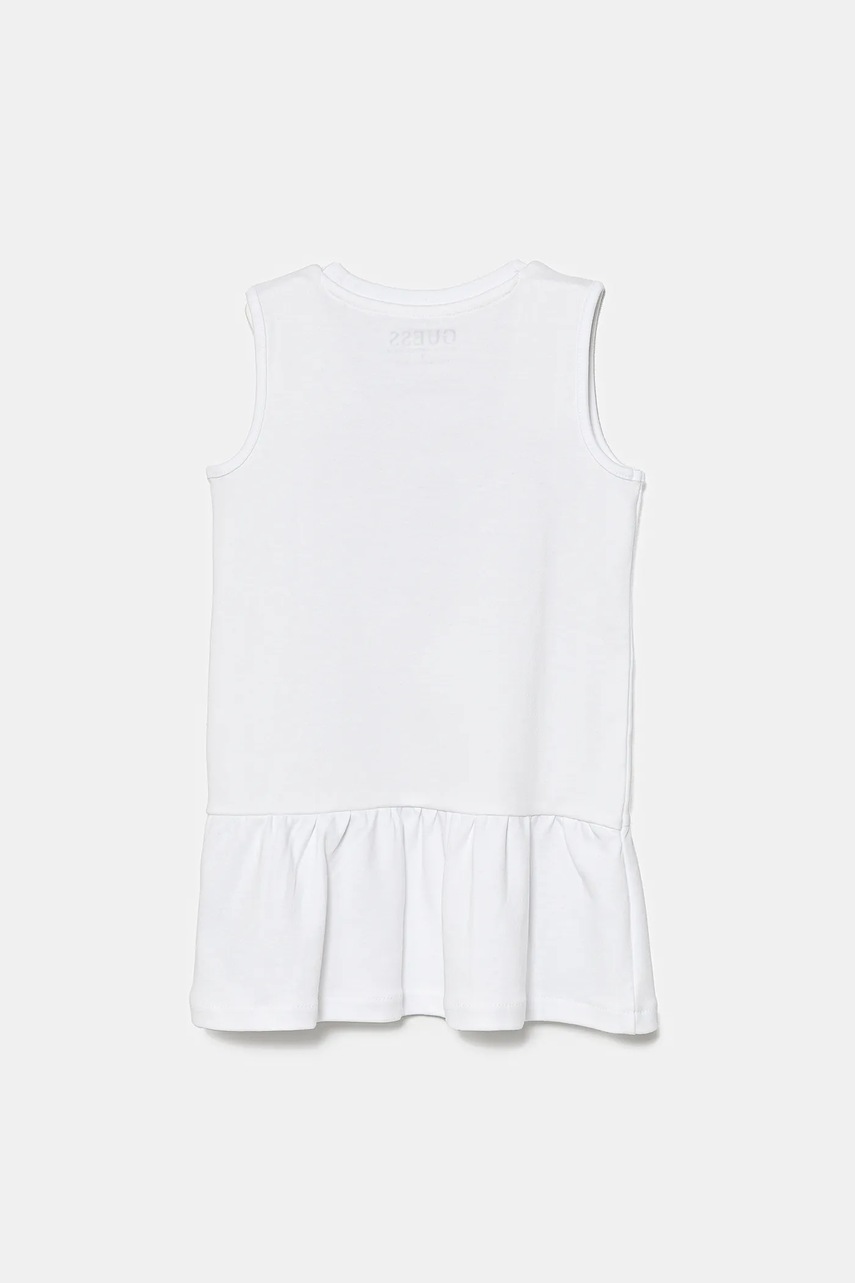Хлопковое детское платье Guess цвет белый mini прямое K4RK23 KA6W4