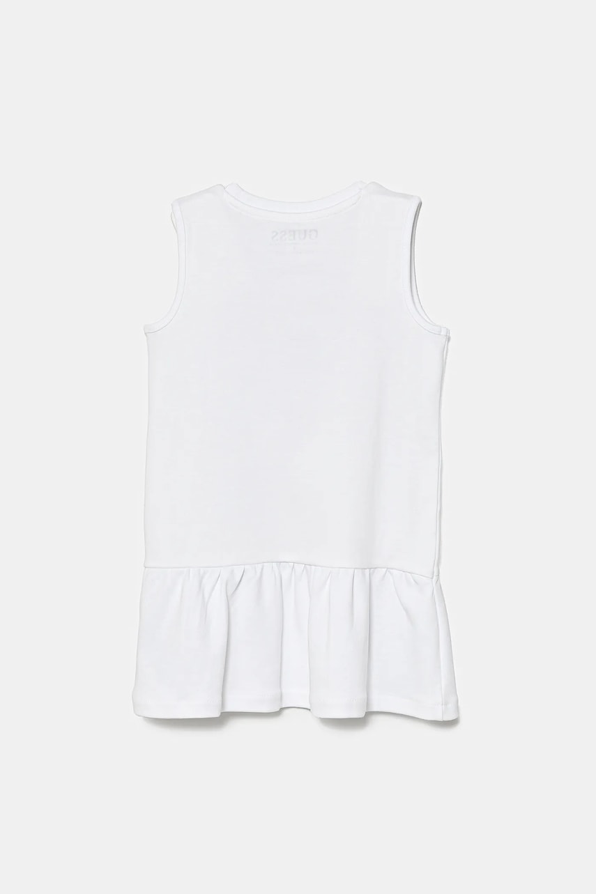 Хлопковое детское платье Guess цвет белый mini прямое K4RK23 KA6W4 Хлопковое детское платье Guess цвет белый mini прямое K4RK23 KA6W4