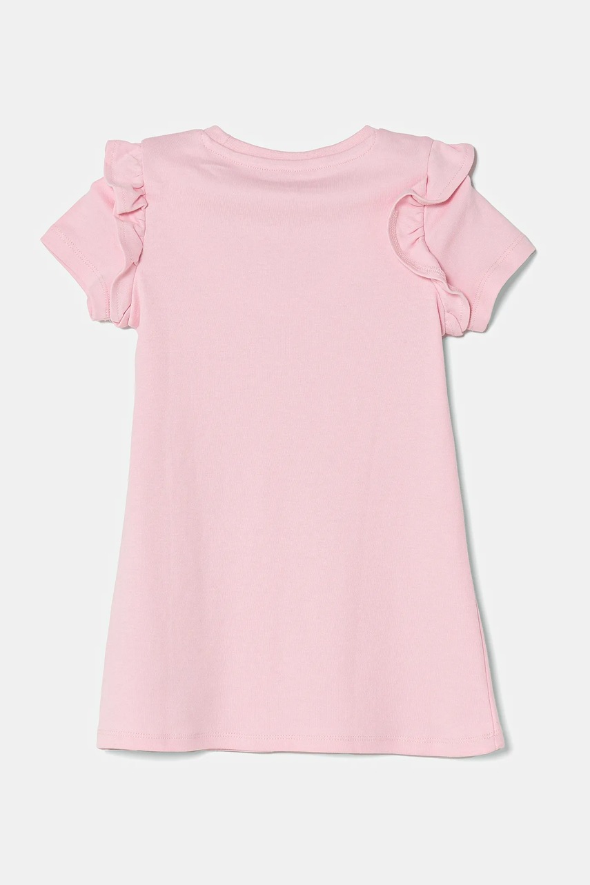 Дитяча бавовняна сукня Guess колір рожевий mini розкльошена K5RK00 KA6W4