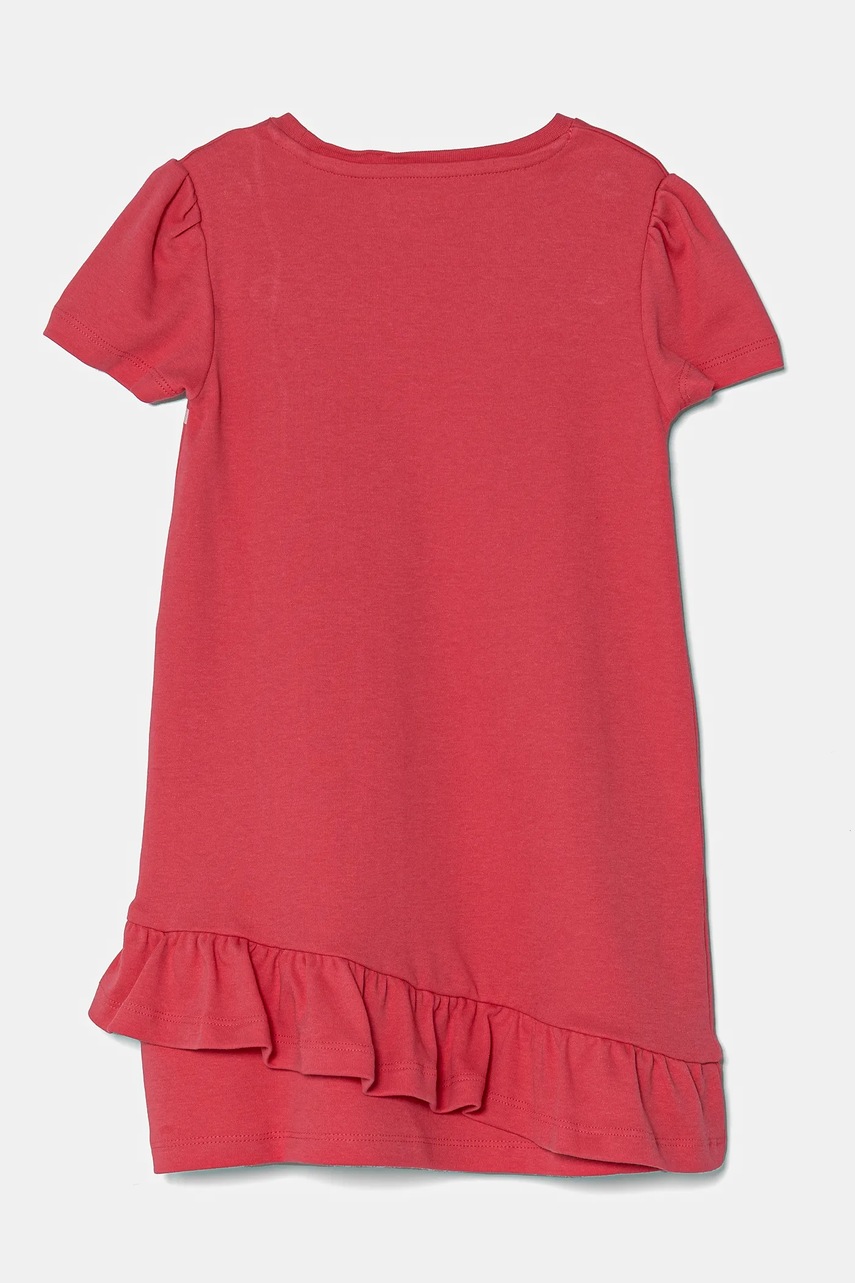 Хлопковое детское платье Guess цвет розовый midi прямое K5RK04 KA6W4