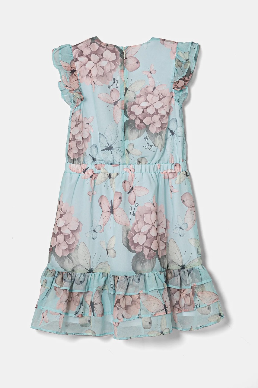 Детское платье Guess цвет бирюзовый mini расклешённое K5RK13 WA2T0 Детское платье Guess цвет бирюзовый mini расклешённое K5RK13 WA2T0