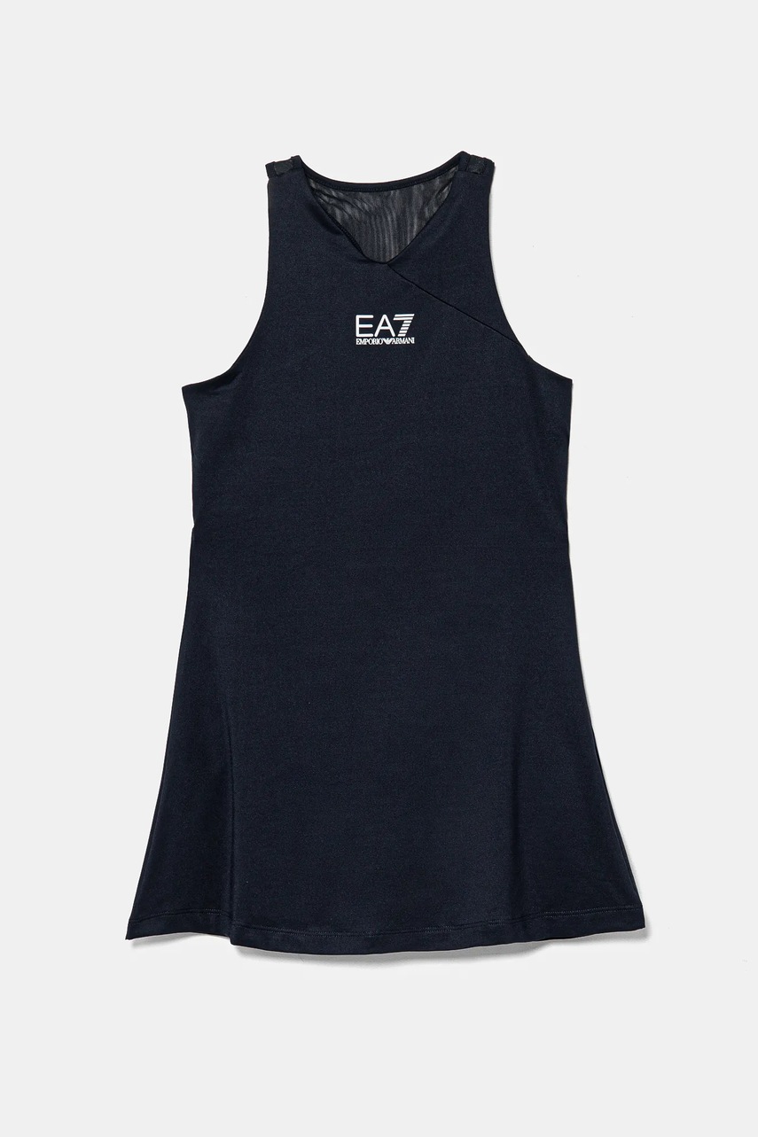 Детское платье EA7 Emporio Armani цвет синий mini расклешённое 8NFA51 FJGBZ Детское платье EA7 Emporio Armani цвет синий mini расклешённое 8NFA51 FJGBZ