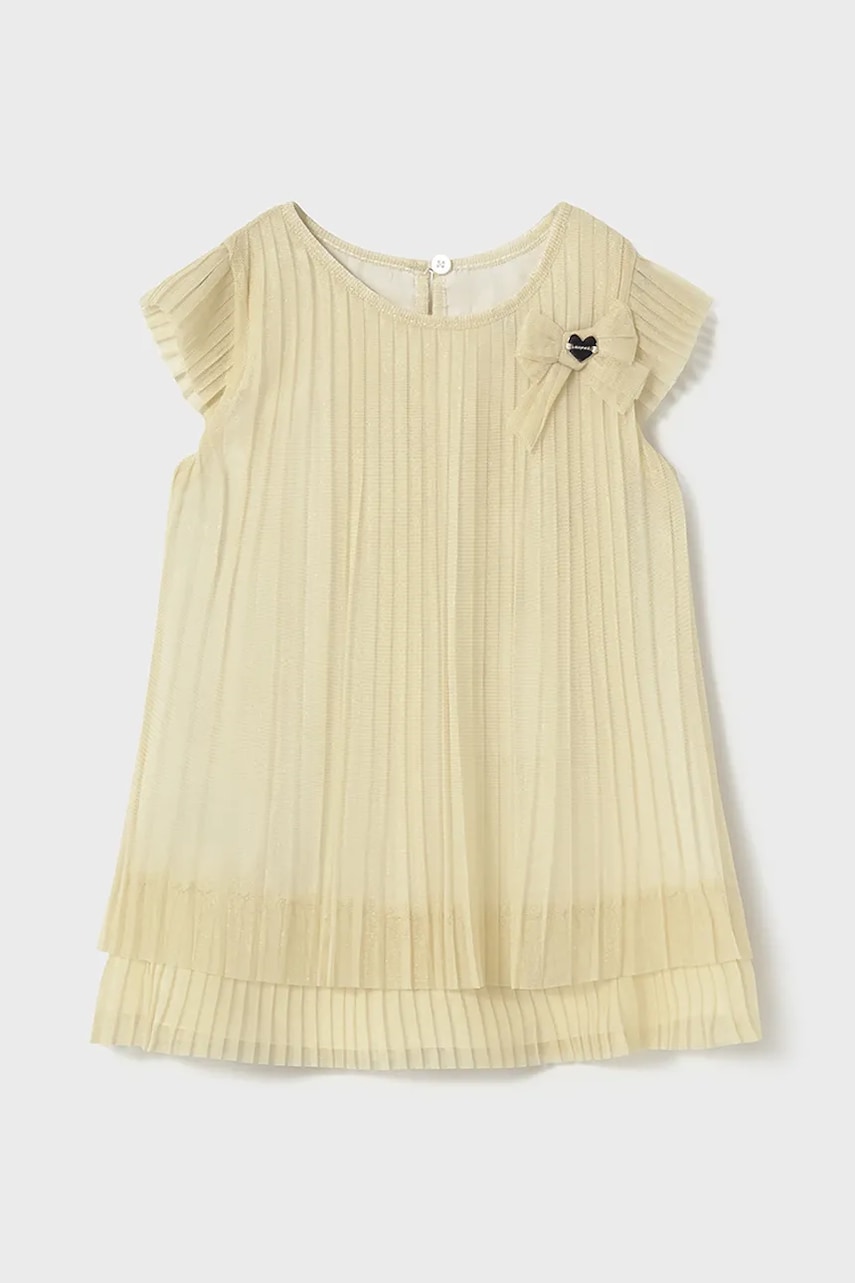 Mayoral rochie fete culoarea bej, mini, dreaptă, 1907