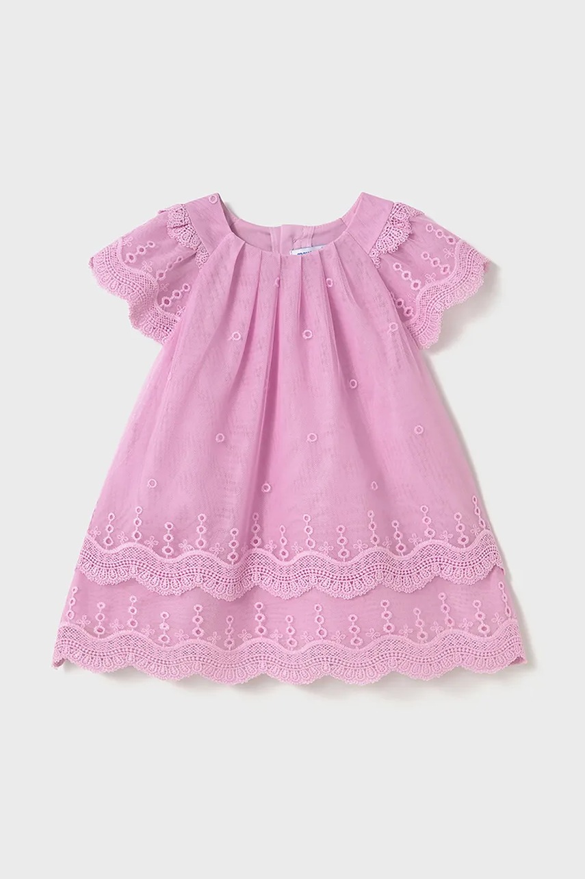 Mayoral rochie fete culoarea roz, mini, evazati, 1910