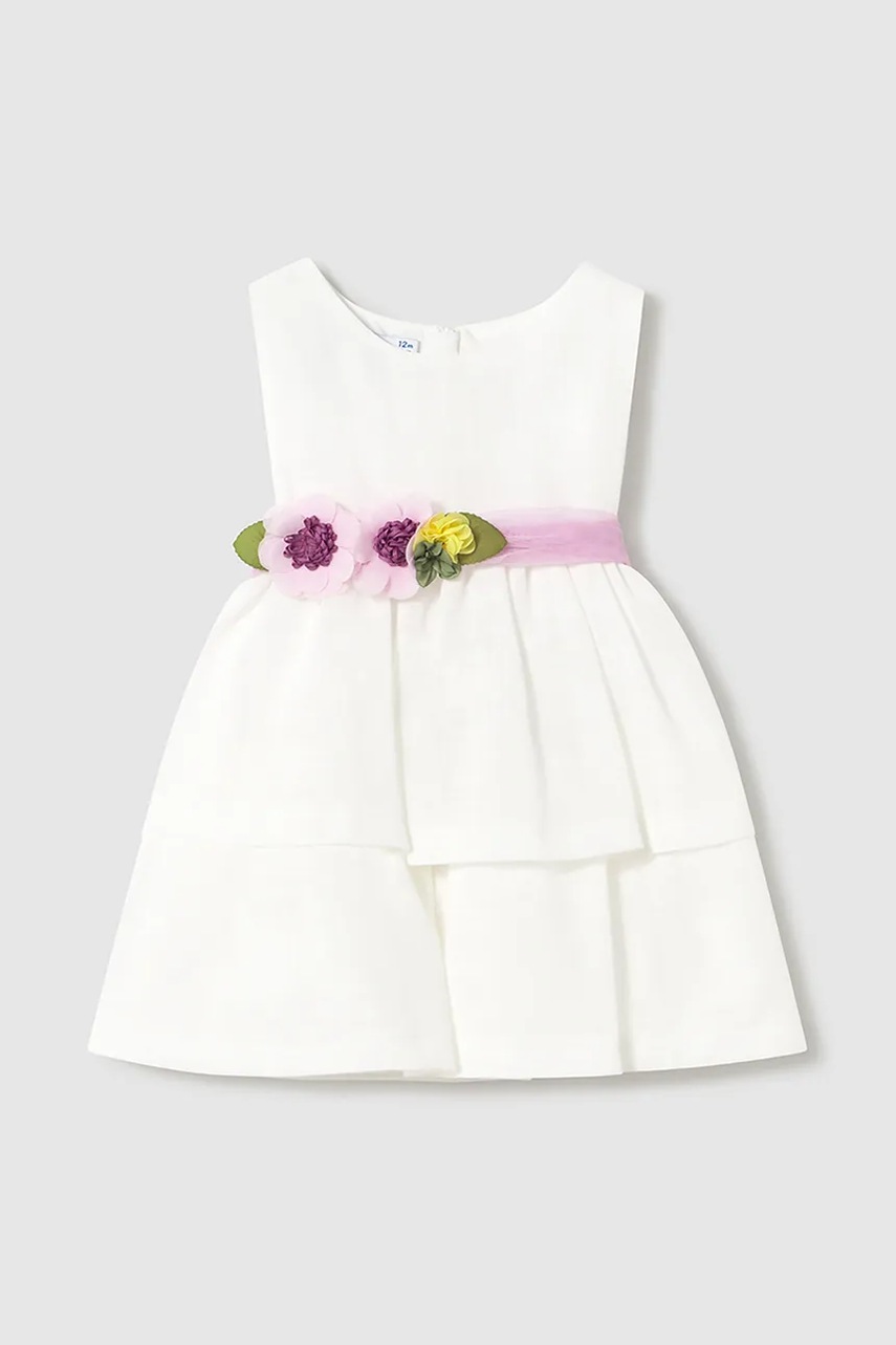 Детское платье Mayoral цвет белый mini расклешённое 1911