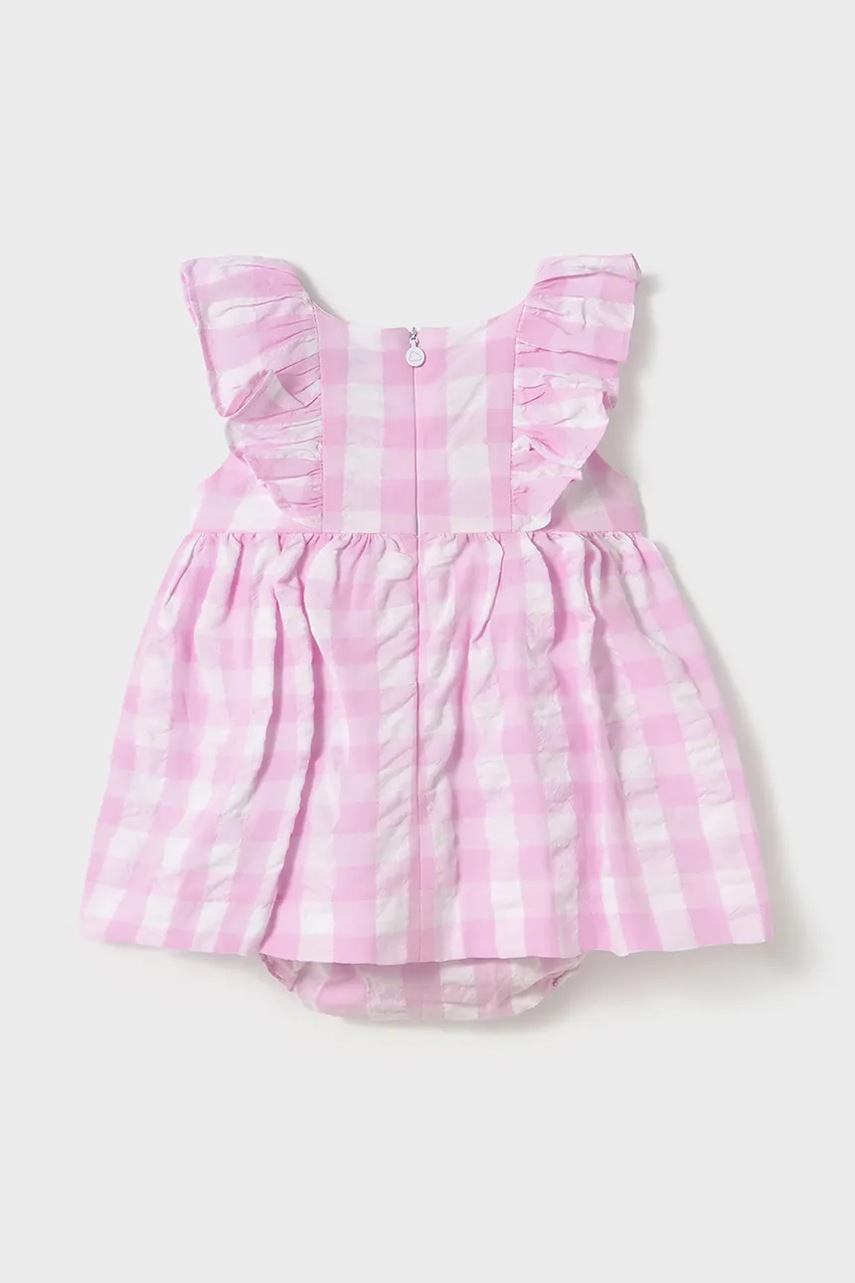 Хлопковое детское платье Mayoral цвет розовый mini расклешённое 1912