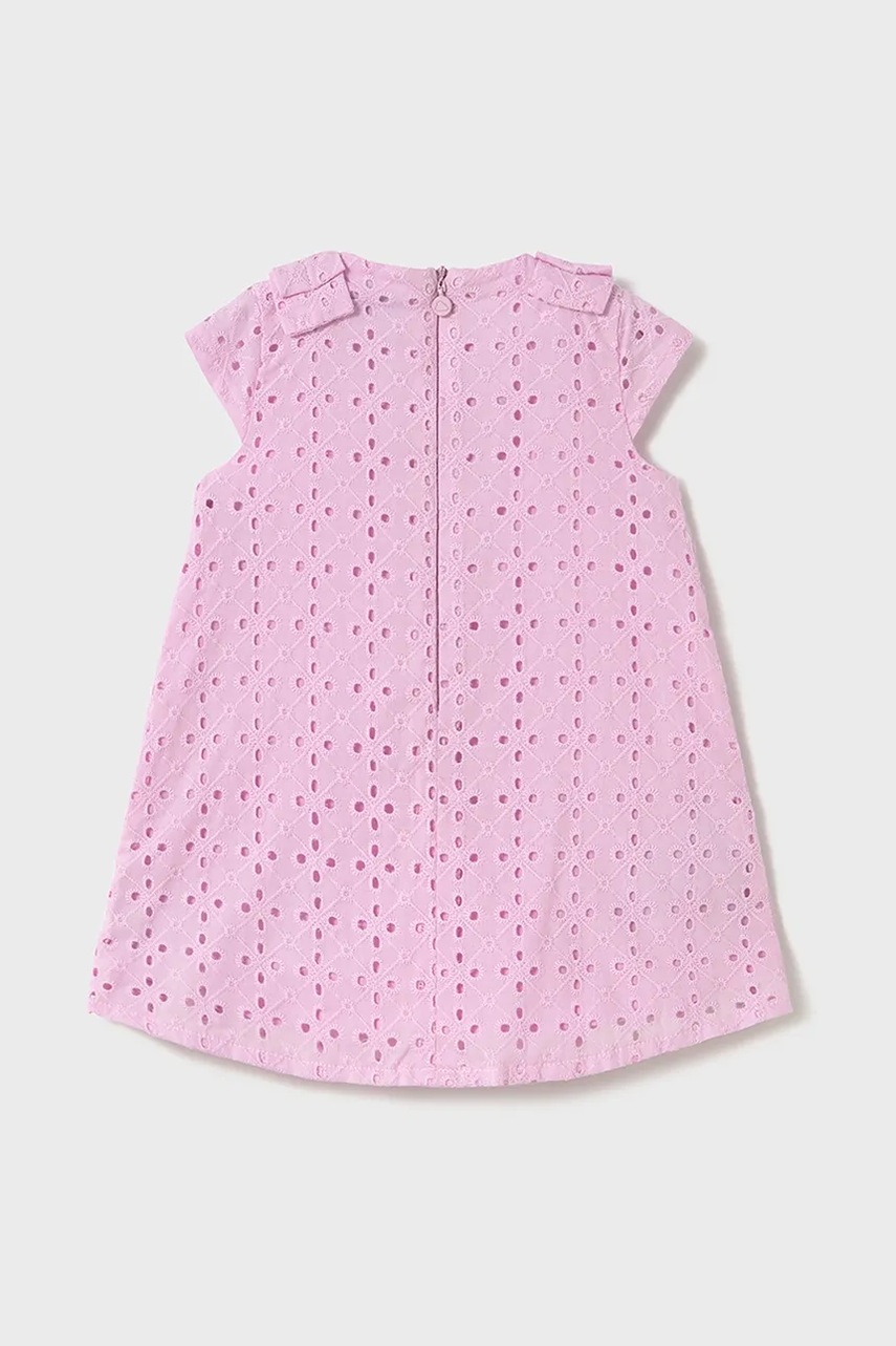 Хлопковое детское платье Mayoral цвет розовый mini расклешённое 1913