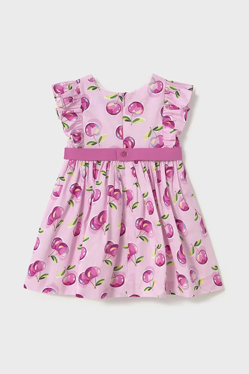 Хлопковое детское платье Mayoral цвет розовый mini расклешённое 1914