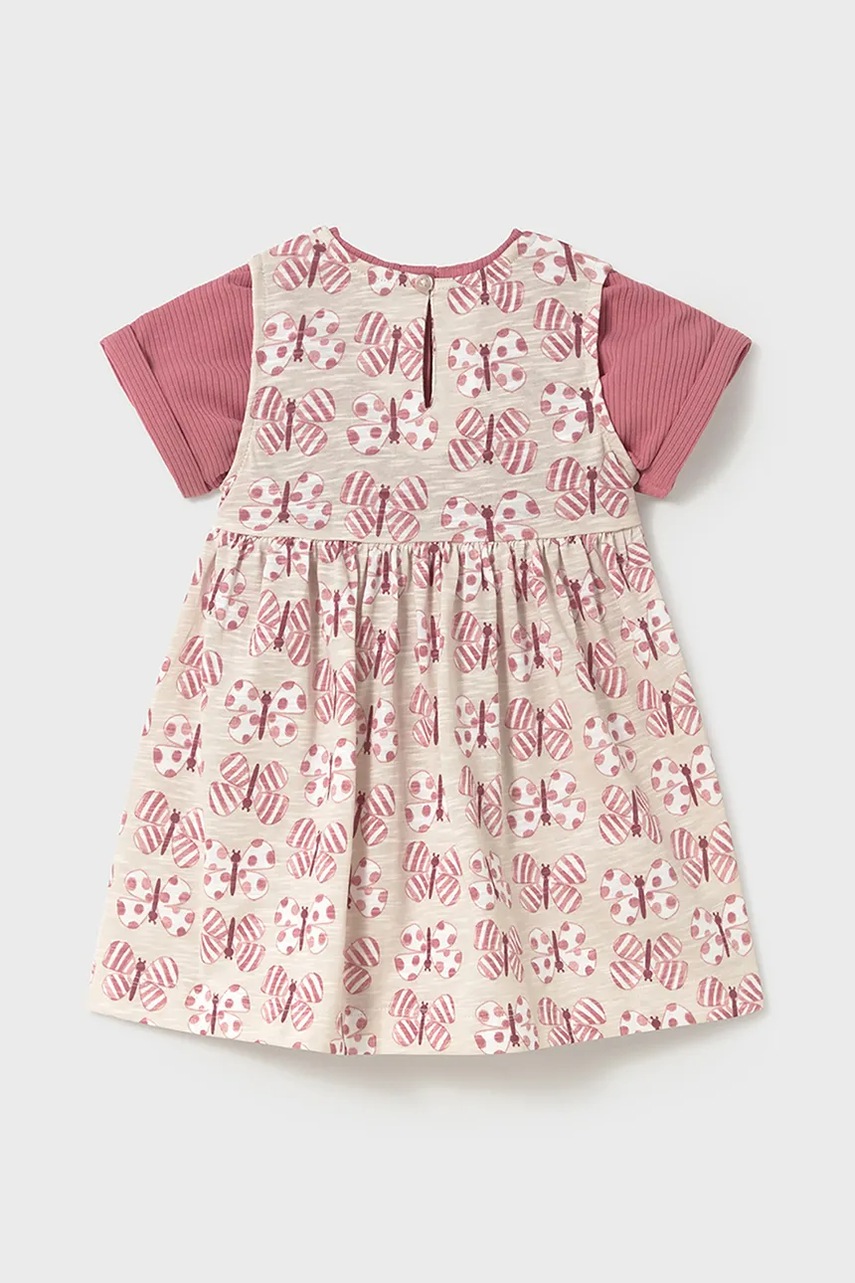 Хлопковое детское платье Mayoral цвет розовый mini расклешённое 1918