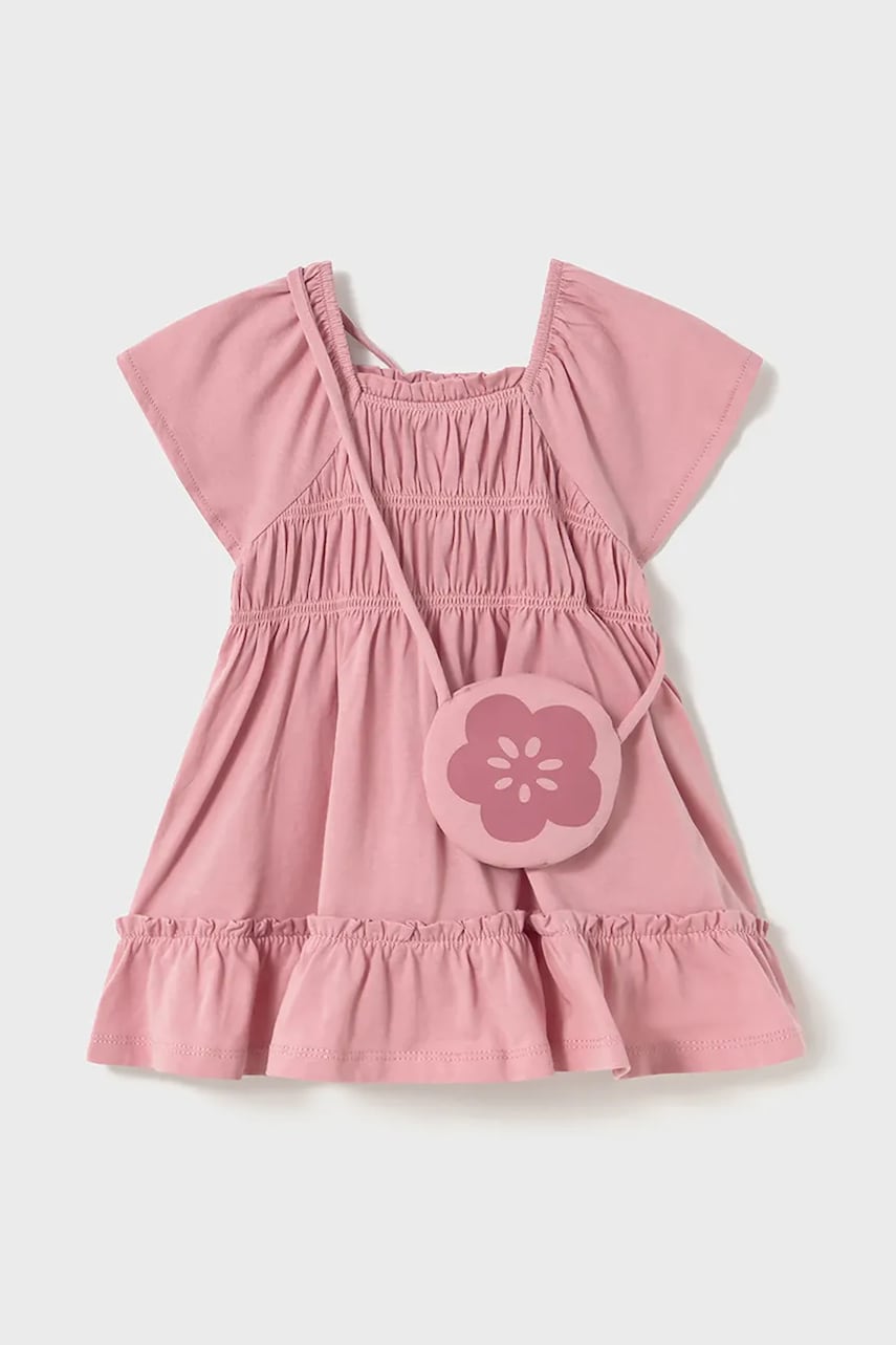 Mayoral rochie din bumbac pentru bebeluși culoarea roz, mini, evazati, 1920 Mayoral rochie din bumbac pentru bebeluși culoarea roz, mini, evazati, 1920