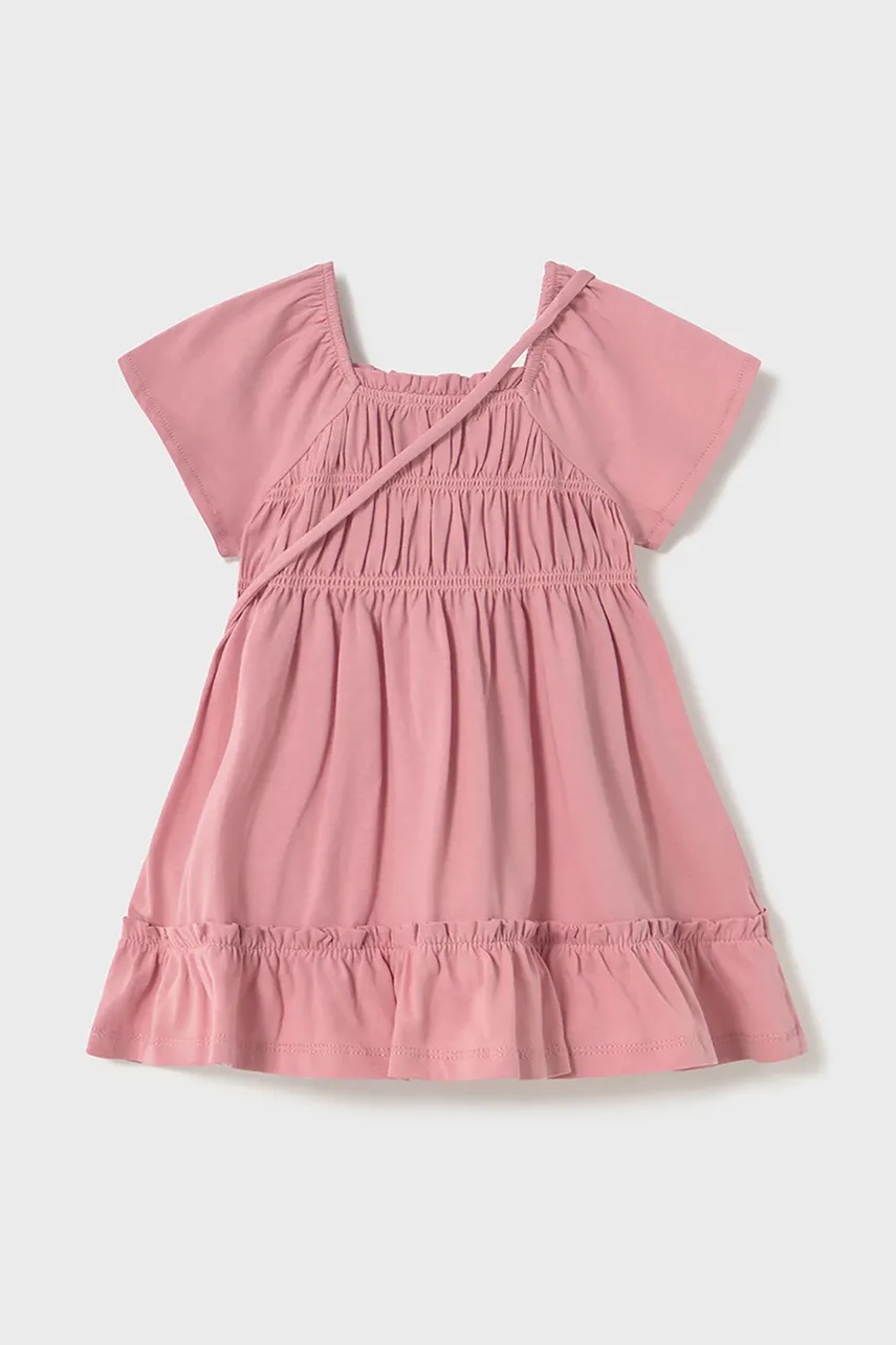 Дитяча бавовняна сукня Mayoral колір рожевий mini розкльошена 1920