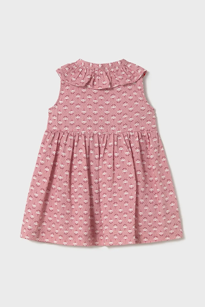 Хлопковое детское платье Mayoral цвет розовый mini прямое 1921