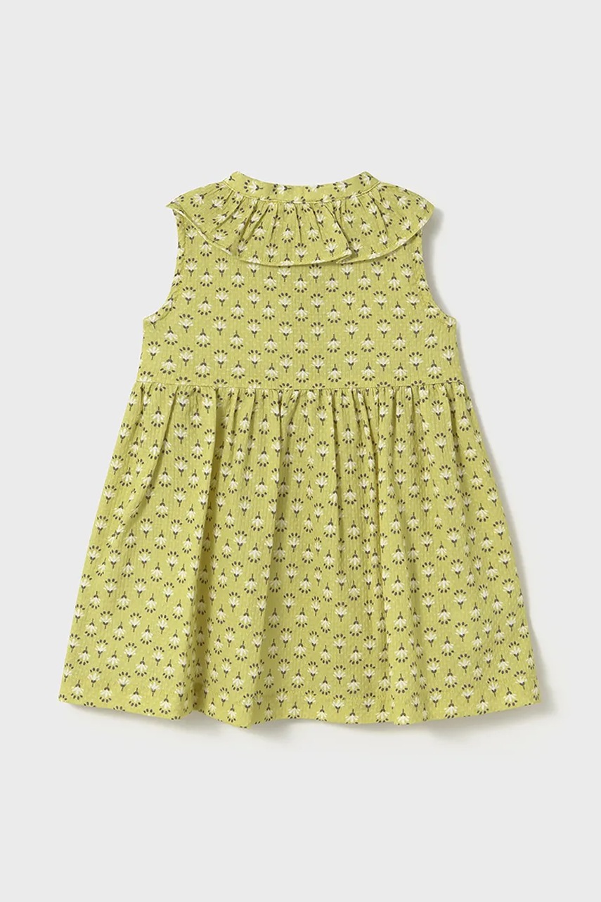 Хлопковое детское платье Mayoral цвет зелёный mini прямое 1921