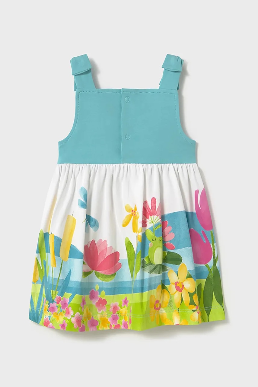 Детское платье Mayoral цвет бирюзовый mini расклешённое 1924 Детское платье Mayoral цвет бирюзовый mini расклешённое 1924