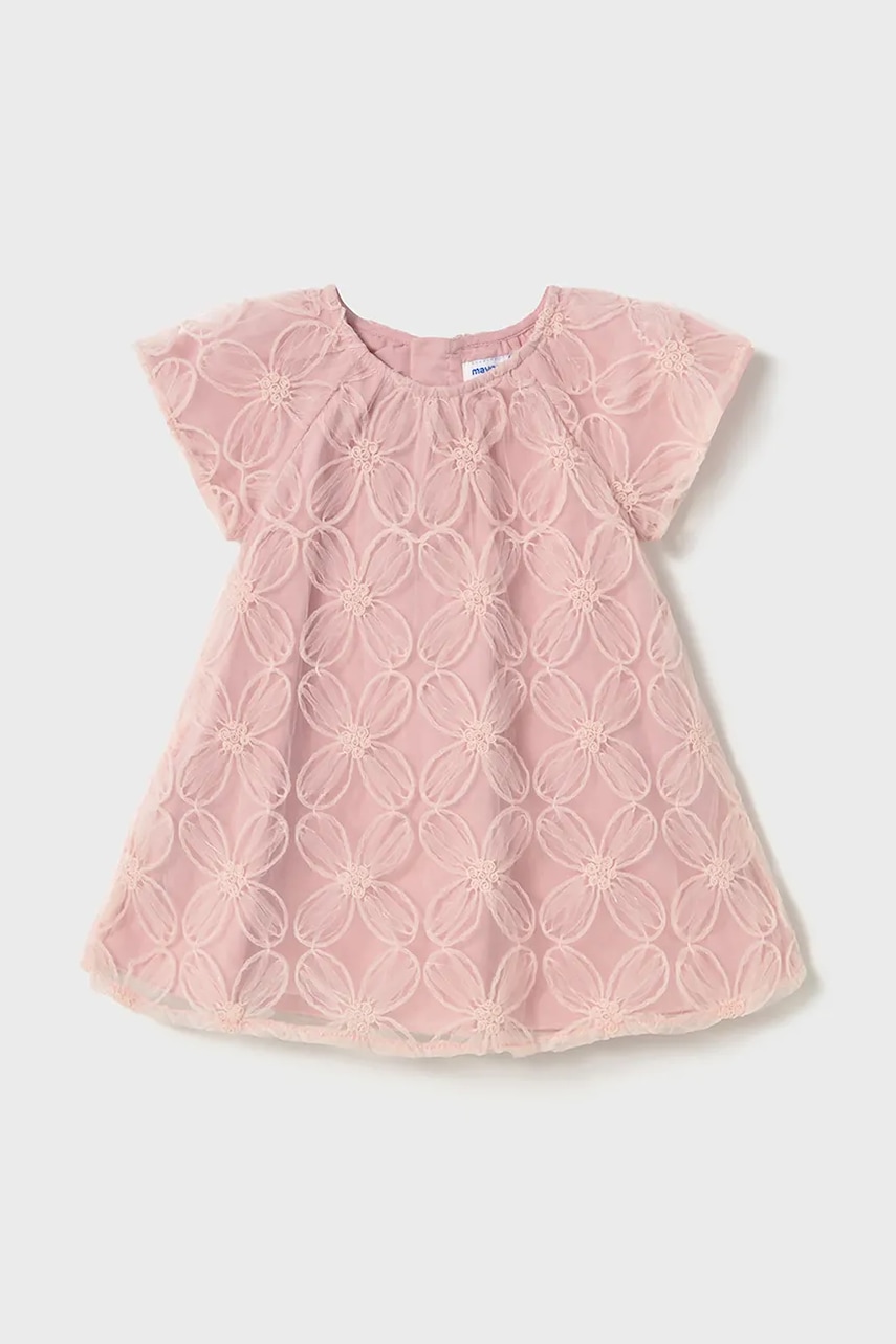 Mayoral rochie fete culoarea roz, mini, dreaptă, 1982