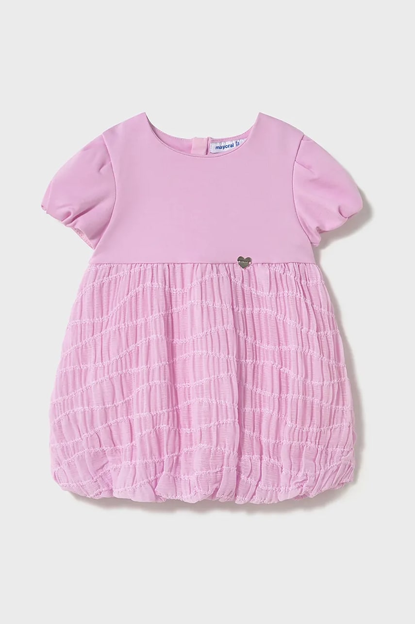 Levně Kojenecké šaty Mayoral růžová barva, mini, 1983