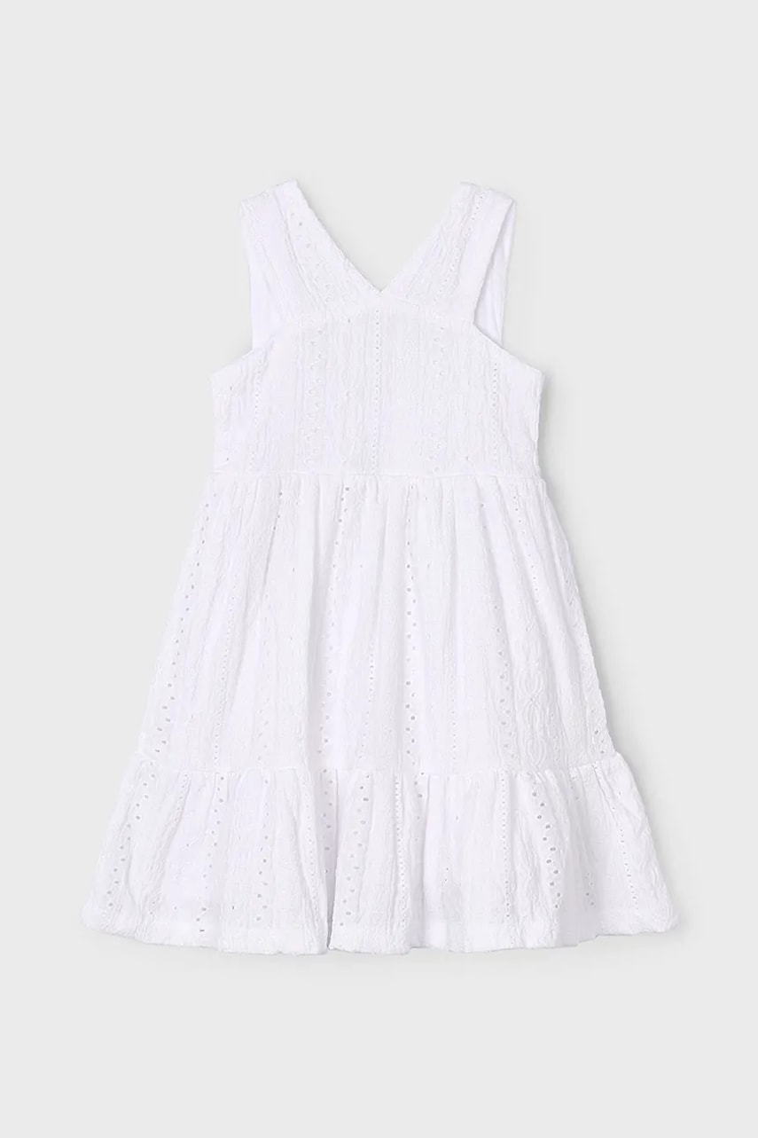 Mayoral rochie fete culoarea alb, mini, evazati, 3962 Mayoral rochie fete culoarea alb, mini, evazati, 3962