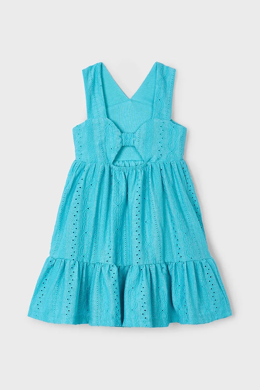 Детское платье Mayoral цвет бирюзовый mini расклешённое 3962