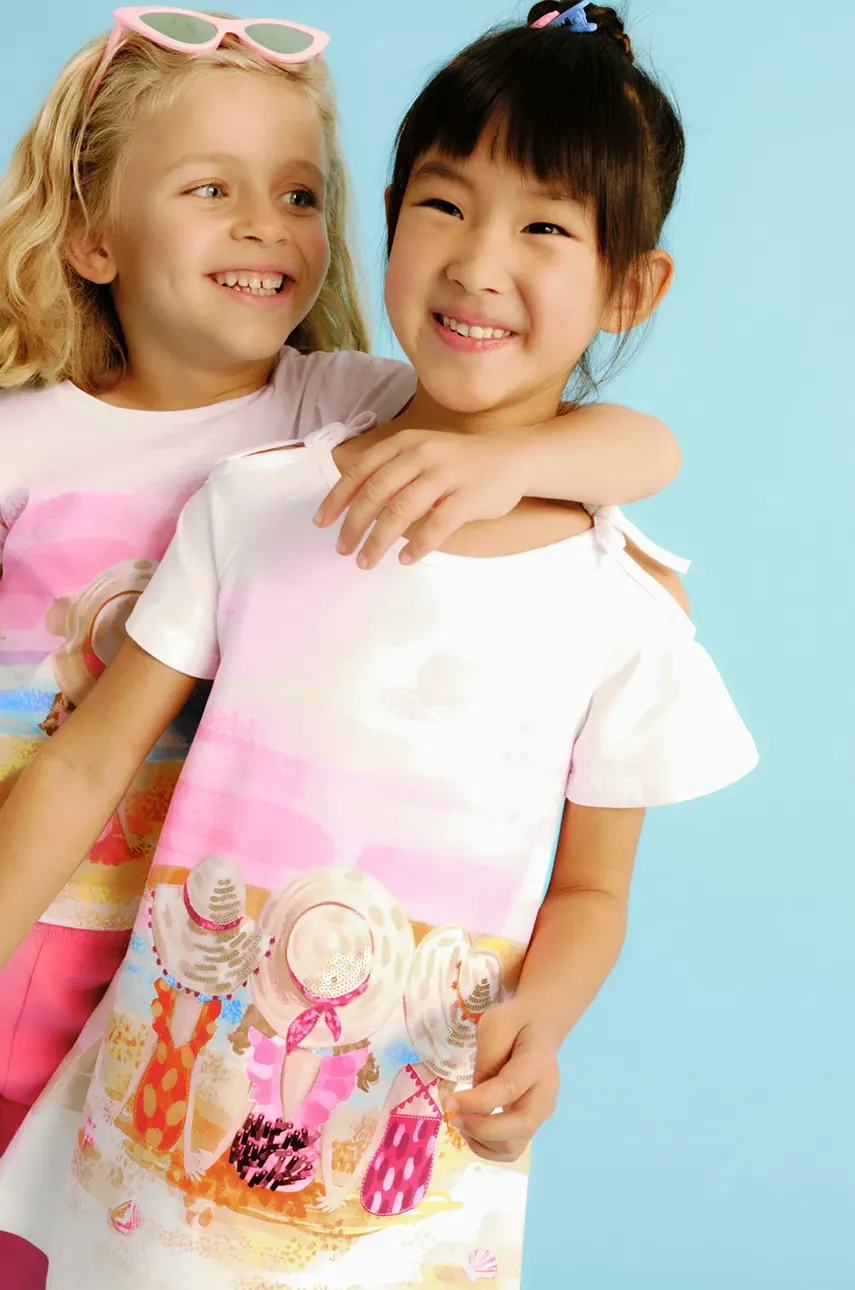 Mayoral rochie fete culoarea roz, mini, dreaptă, 3963