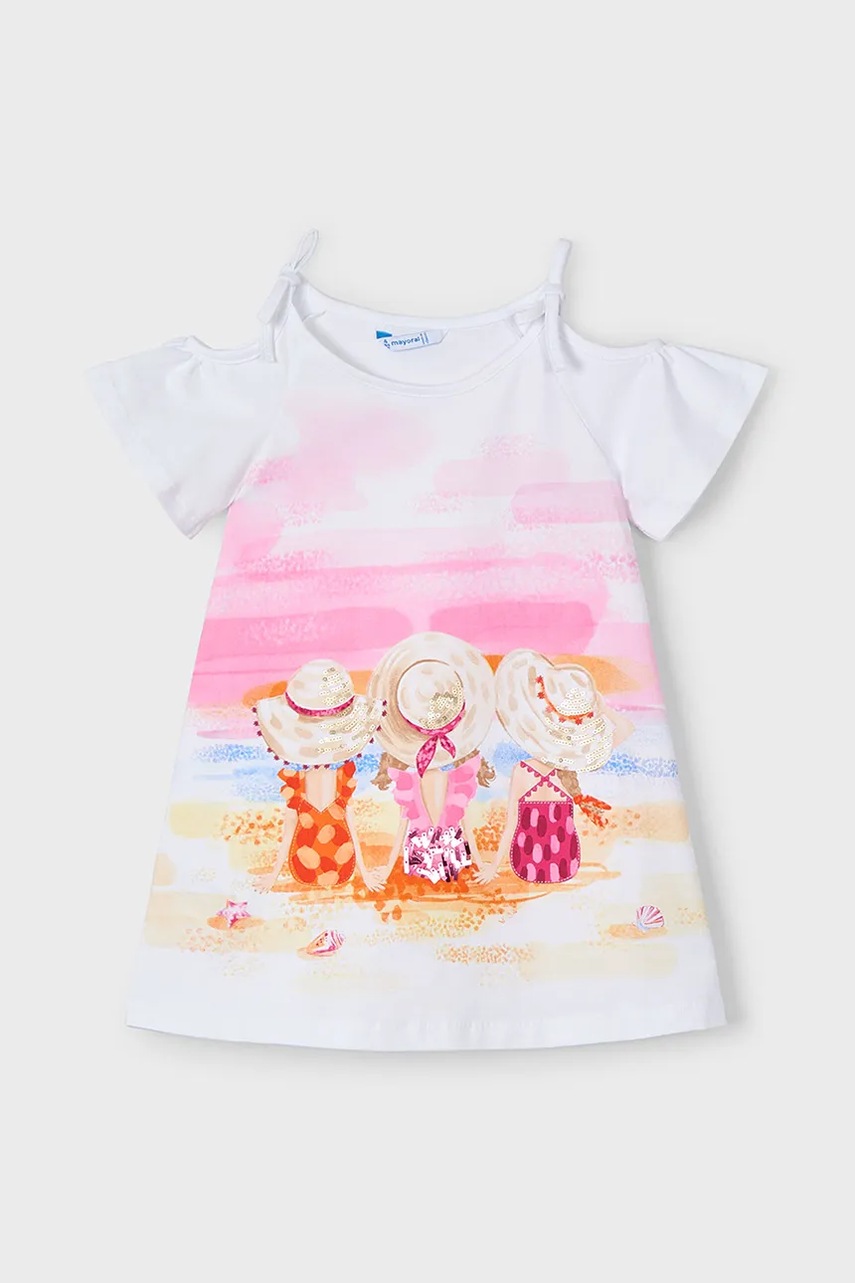 Детское платье Mayoral цвет розовый mini прямое 3963