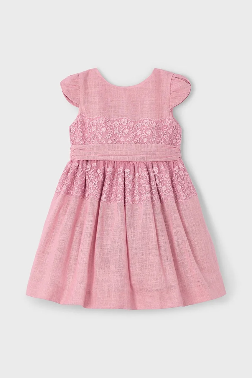 Детское платье Mayoral цвет розовый mini расклешённое 3911 Детское платье Mayoral цвет розовый mini расклешённое 3911