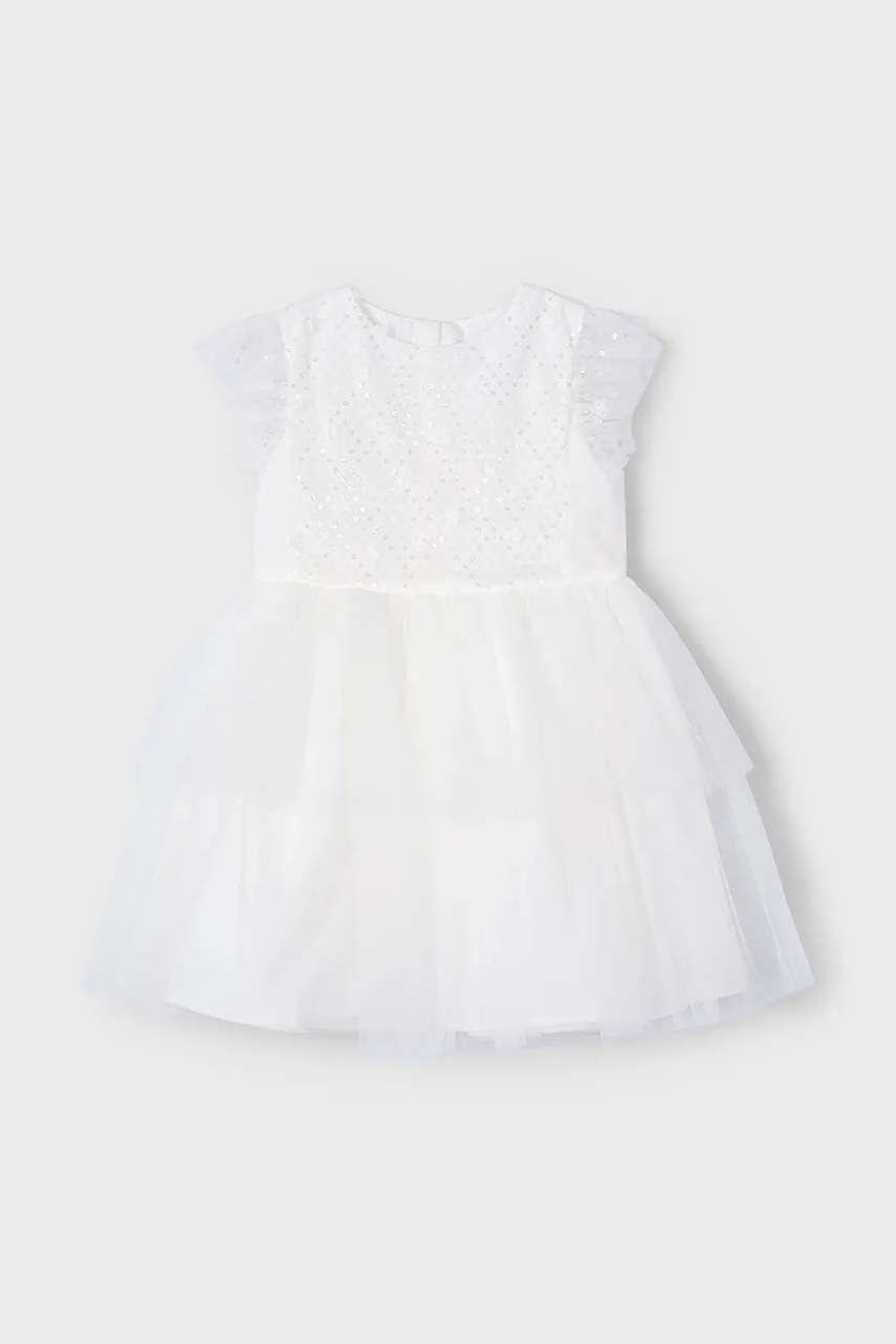 Детское платье Mayoral цвет белый mini расклешённое 3914