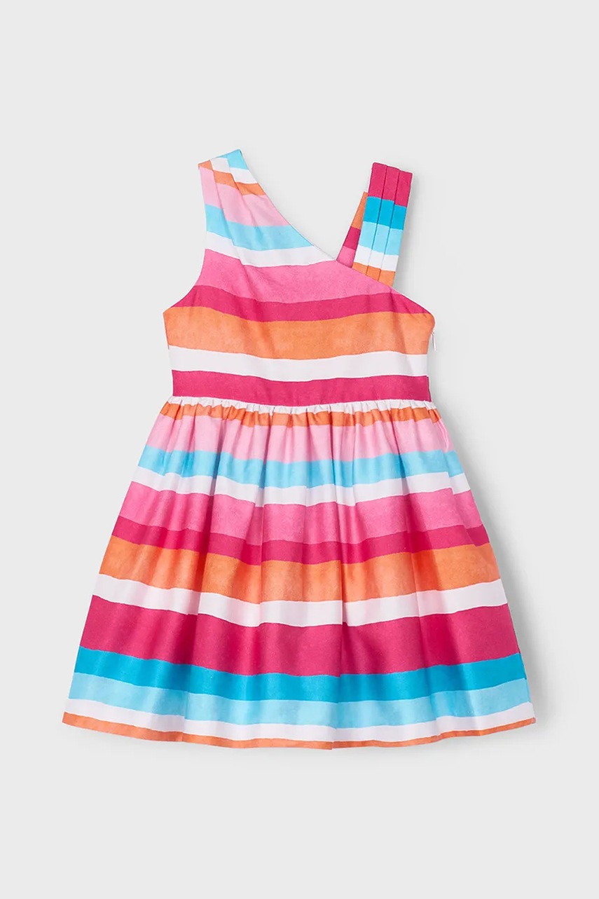 Хлопковое детское платье Mayoral цвет розовый mini расклешённое 3920