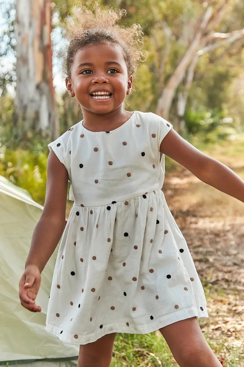 Mayoral rochie din bumbac pentru copii culoarea bej, mini, evazată, 3921