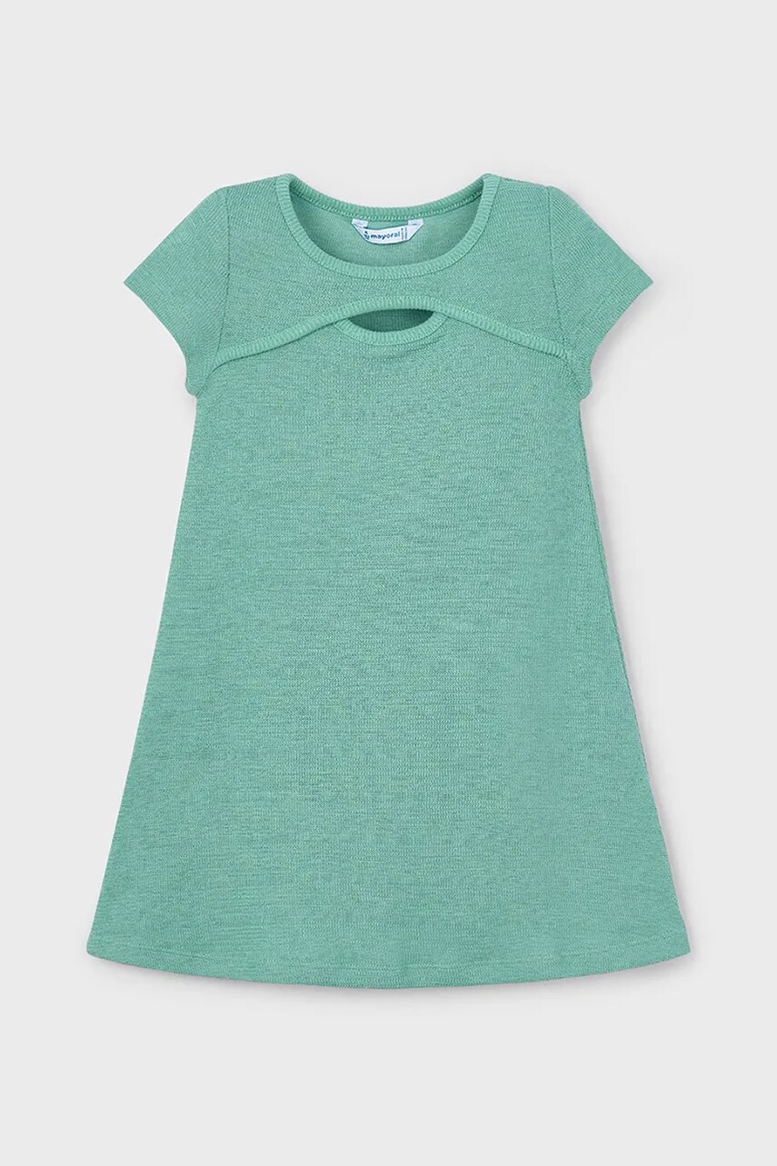 Mayoral rochie fete culoarea verde, mini, drept, 3924