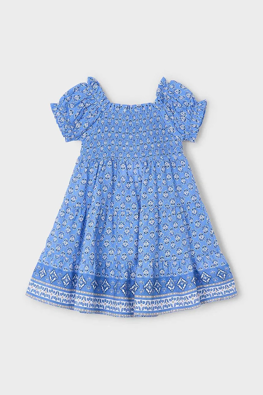 Хлопковое детское платье Mayoral mini расклешённое 3932
