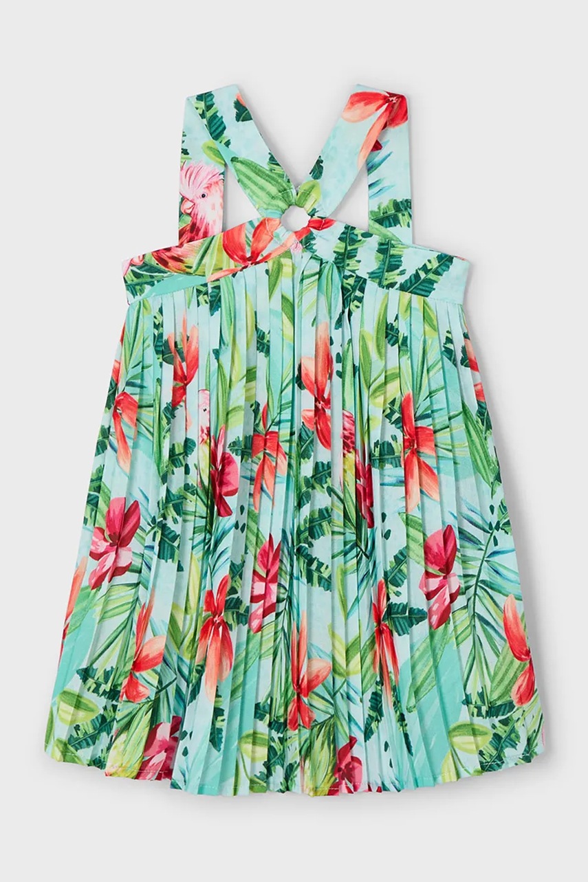 Детское платье Mayoral цвет зелёный mini расклешённое 3934 Детское платье Mayoral цвет зелёный mini расклешённое 3934