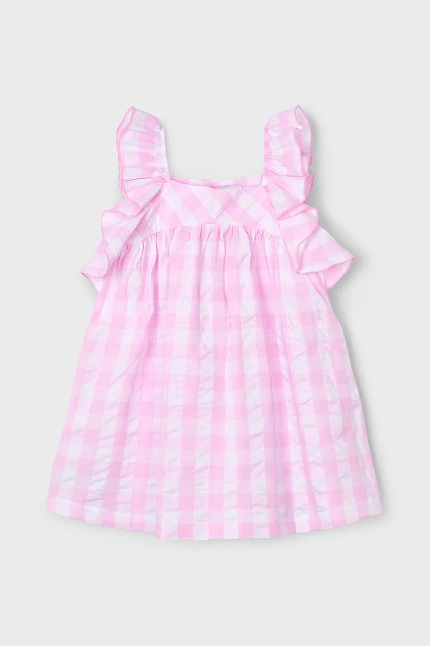Mayoral rochie din bumbac pentru copii culoarea roz, mini, evazati, 3935