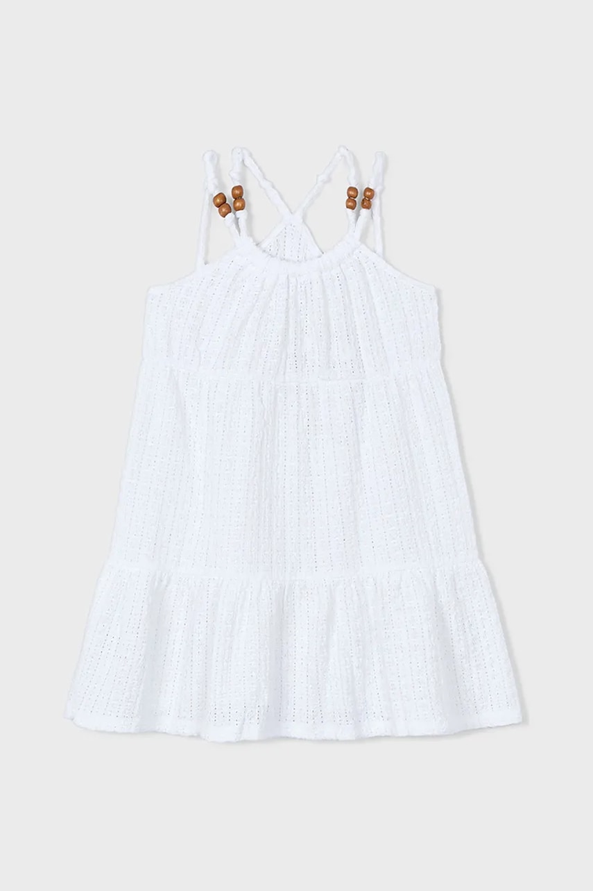 Mayoral rochie fete culoarea alb, mini, drept, 3936