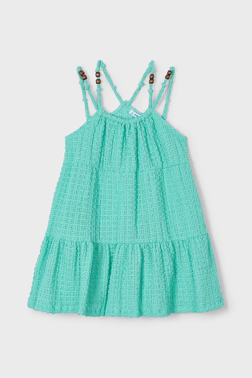 Mayoral rochie fete culoarea turcoaz, mini, drept, 3936
